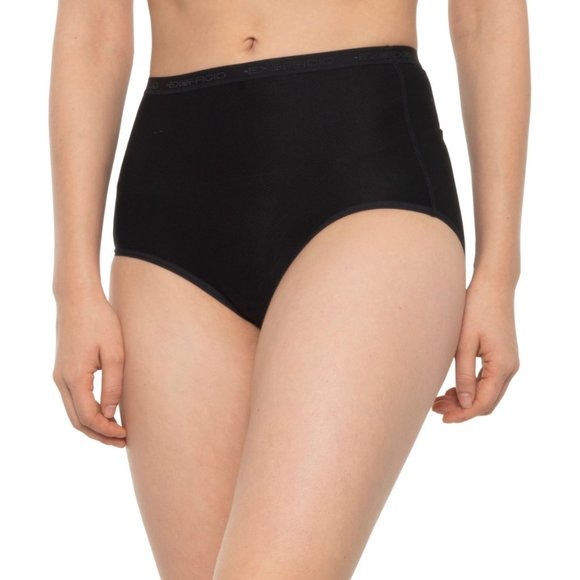 ExOfficio Give-N-Go® Mesh Panties - Full-Cut High Waist Briefs in Black - Picture 1 of 6